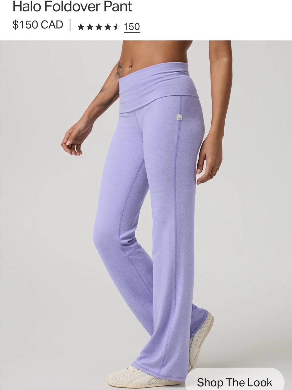 Vuori Lavender Foldover Flare Leggings
